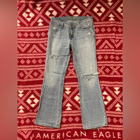 Vintage American Eagle- light wash *Hipster Skinny Flare Jeans in women’s size 8 - Picture 2 of 12